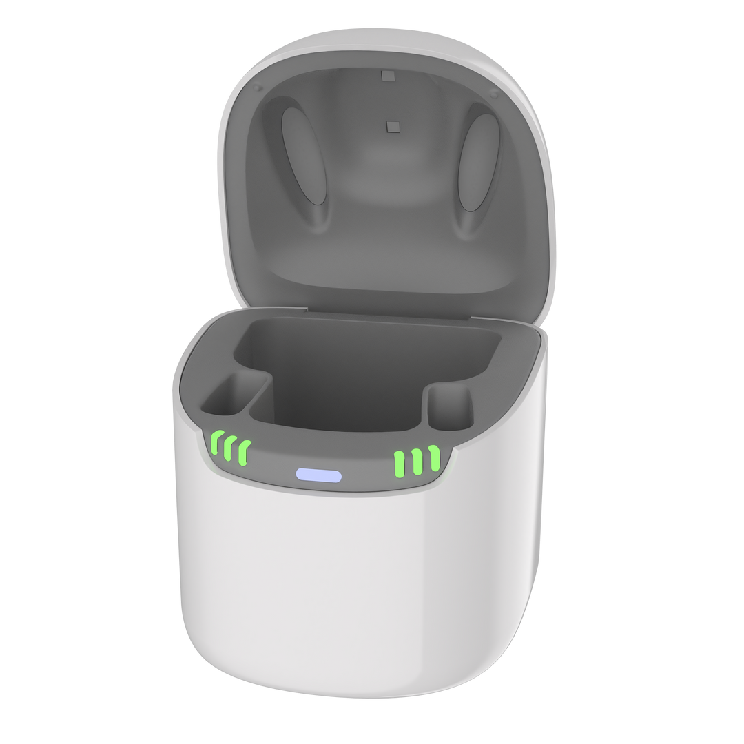 signia hearing aid accessories Styletto AX Dry Clean Charger Open Lights On 2000px 21007594